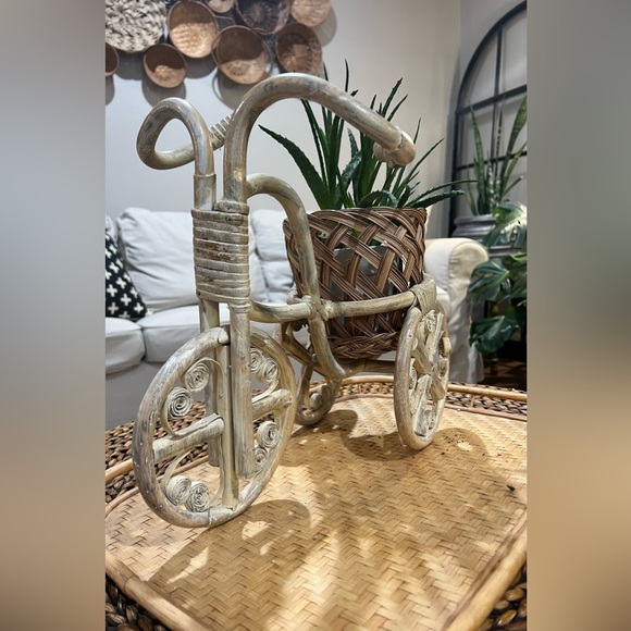 Boho Rattan Tricycle Planter - Picture 10 of 14